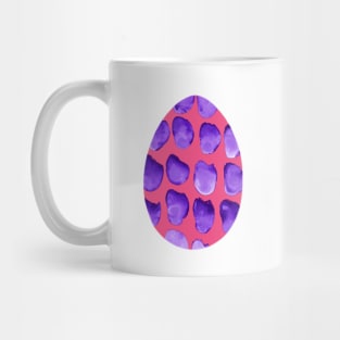 Easter egg - animal print with stains, isolated on white background. Simple pink and violet boho watercolor. Design for background, cover and packaging, Easter and food illustration, greeting card. Mug